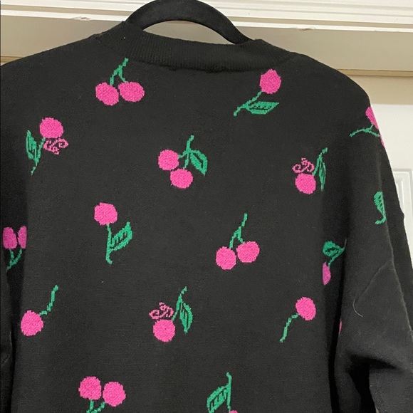 PINK Victoria's Secret Black W/Pink Cherries Size Small - Picture 5 of 8